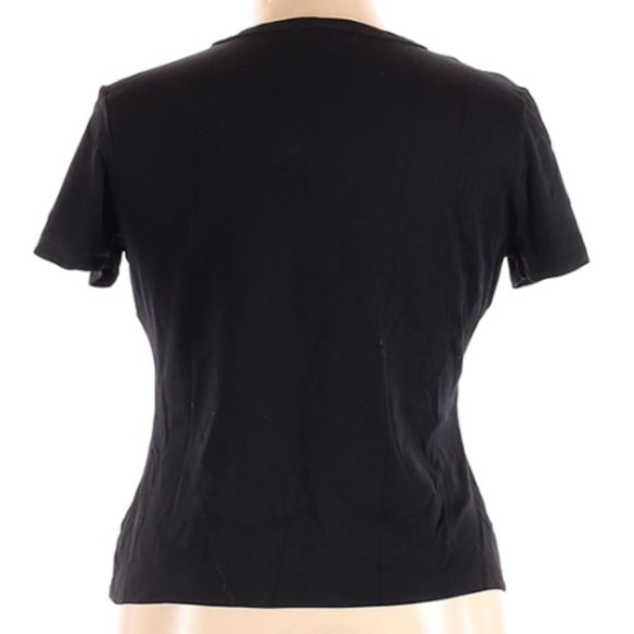 Karen Kane Basic  Black Short Sleeve Black Tee Shirt Size Medium - Picture 2 of 9